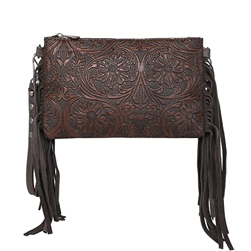 Montana West Western Purse for Women Crossbody Bag Wristlet Clutch Purse - color: A3 Coffee