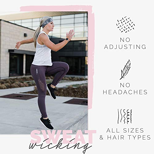 Maven Thread Wide Workout Headbands for Women – Non-Slip Sweatbands for Gym, Running & Yoga - color: Hustle