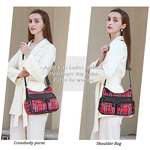 Angel Kiss Crossbody Bags for Women, Ladies Shoulder Handbags and Purses Medium Faux Leather Pocketbooks | Ladies - color: 23red/Black