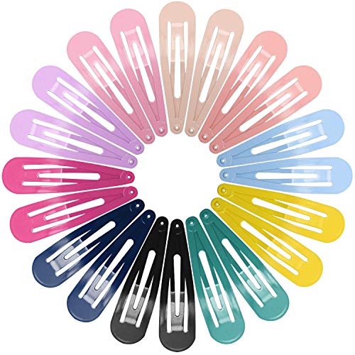 Snap Hair Clips for Women Girls, Funtopia 40 Pcs 7cm / 2.8 Inch Long No Slip Metal Hair Clips, Large Snap Hair Barrettes Hairpins for Thick Hair (Mixed color) - color: a.Multi-colored