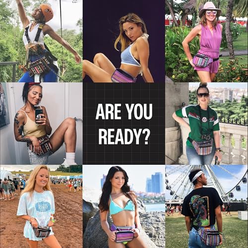 Fanny Pack Belt bag - Crossbody Waist Bag for Men or Women - Hands-Free, Waterproof Large Bumbag for Hiking, Running, and Travel (Rose Vert) - color: Rose Vert v2