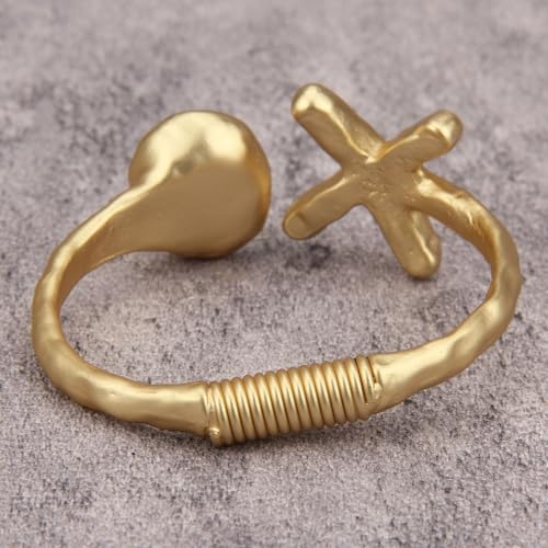 Chunky Gold Bracelet Trendy Gold Cuff Bracelets for Women Statement Silver Arm Cuffs Bangles Arm Punk Jewelry Accessories - style: Gold Bangle Bracelets