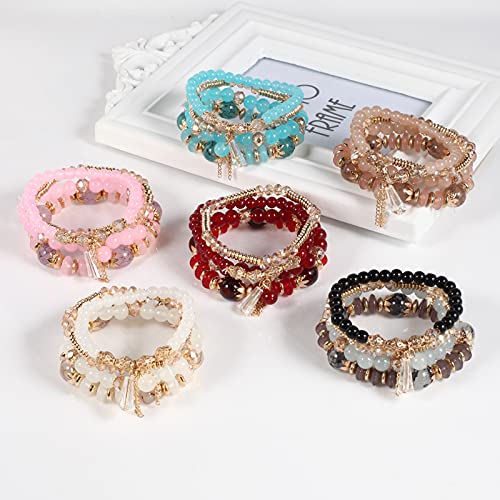 Bohemia Bracelets for Women Vintage Stackable Beads Bracelets Charm Stretch Beach Jewelry - color: Color 42