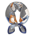 Relang Fashion Silk Satin Head Scarf for Women Hair Bandana Hair Scarf Wrap Neck Scarf for Women 27.5×27.5 inches - color: Blue Ribbon Houndstooth
