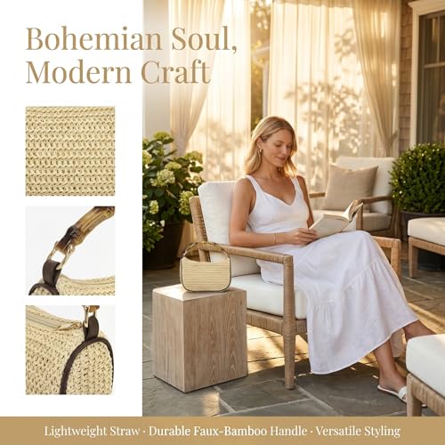 GOKTOW Straw Clutch Purses for Women Small Summer Handbag Woven Beach Hobo Tote Bags Vacation Crossbody Bag 2026 - color: Beige
