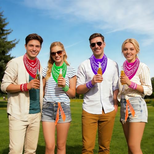 100 Pack Bandanas Bulk Paisley Multipurpose Headwrap Unisex Cowboy Neckerchief Scarf Face Cover Neck Gaiter - color: Multicolor