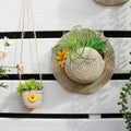Resin Bag and Straw Hat Succulent Planter,Boho Straw Hat Wall Hanging Flower Pot,Garden Decorative Hanging Flower Pot with Drainage Hole,Plant Container Gift - color: Design-1