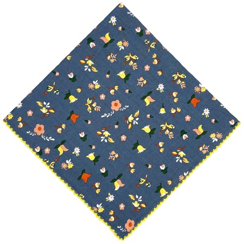 21x21 inches 100% Cotton Bandana for Women - Soft Square Scarf, Multi-Purpose Head Covering, Hair Bandana - color: P03-assorted Tiny Florals