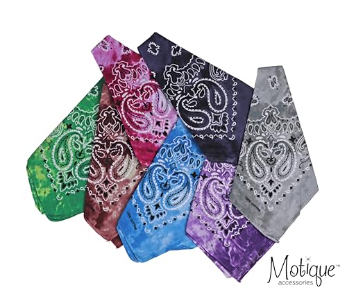Motique Accessories Modern Tie Dye Bandana - color: Blue