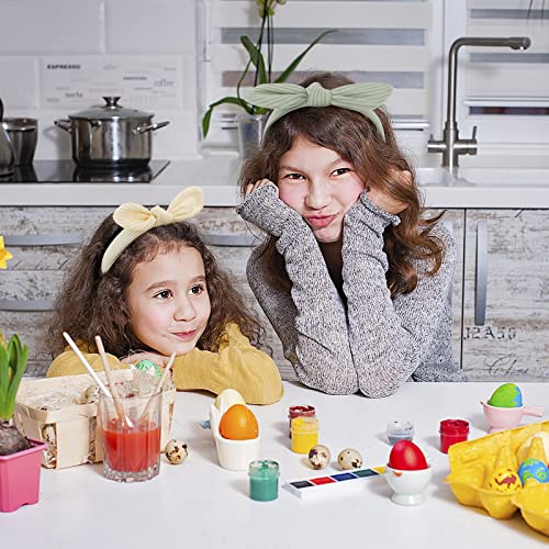 Jaciya Bow Headbands for Girls Women Hair Accessories Thin Headband with Bow Non Slip Fashion Knotted Head Band Bunny Ears Headband(Pink/Purple/Green/Yellow/White/Orange) - color: Knitted-pink/purple/green/yellow/white/orange