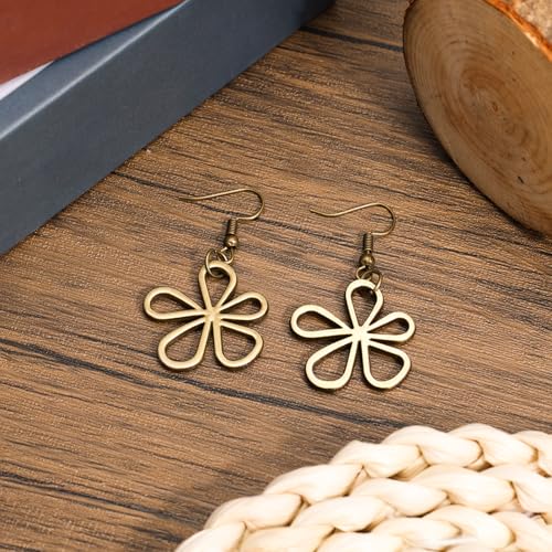 Mikovivi Multi-Layer Wood Bead Necklace with Hollow Flower Earrings, Boho Hippie Necklaces Unisex Bohemian Jewelry for Men Women - style: style 3