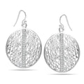 LeCalla Sterling Silver Dangle Earrings for Women | 925 Sterling Silver Long Interlocked Handmade Textured Drop Earring for Women - color: CZ Floral Filigree