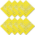 Raylarnia 8 PCS 100% Cotton Bandanas, 22 Inchs Multi-Purpose Bandana Scarfs Headbands for Men and Women - color: 8-yellow