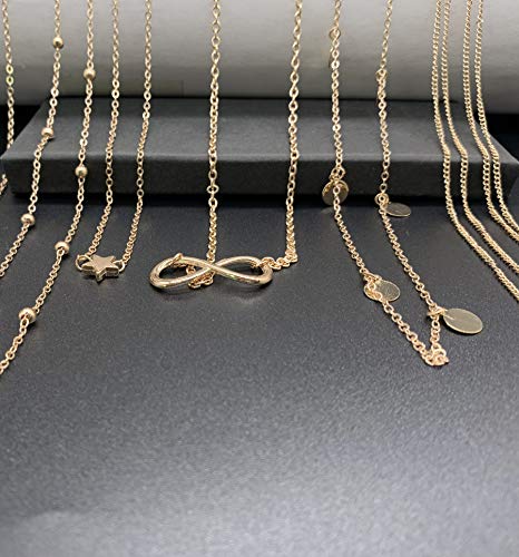Tornito 4-8Pcs Sexy Body Chain Belly Waist Chain Necklace Summer Beach Bikini Bra Body Jewelry for Women Gold Tone - style: A2:8pcs, Gold Tone