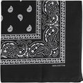 Raylarnia Bandana Multi-Purpose 100% Cotton Headbands for Women, 22 inch Paisley Cowboy Bandanas for Men - color: Black
