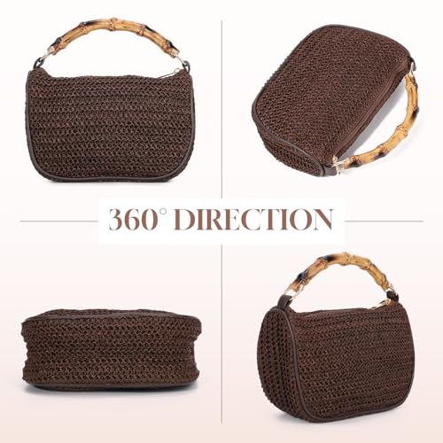 GOKTOW Straw Clutch Purses for Women Small Summer Handbag Woven Beach Hobo Tote Bags Vacation Crossbody Bag 2026 - color: Coffee