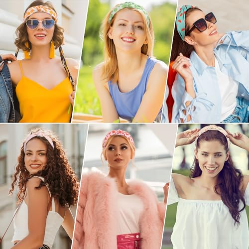 DiyJibb Headbands for Women Girls - 6PCS Stylish Top Knotted Headbands - Knotted Headband for Women - Head Bands Wide Hairband Hair Accessories - color: fruits-01