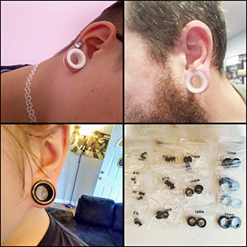 WBRWP 20/28pcs Ear Stretching kit Set: Hollow Hard/Soft Silicone Plugs and Tunnels Ear Expander Gauges Stretcher Body Piercing Jewelry - style: 28pcs Thick/Turquoise