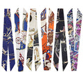 kcctoo 2/6/10Pack Scarf Bags for Women Handbag Scarfs Band Hair Neck Scarves Fashion Gifts - color: 6pcs - Bright Black