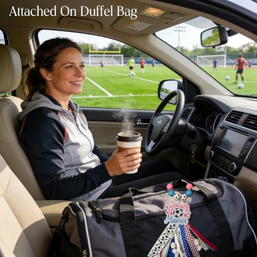 Baseball Softball Soccer Football Volleyball Sports Mom Charms for Bogg Bag Accessories Tassel Backpack Gifts - style: Soccer Mom