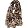 woogwin Women's Cotton Scarves Lady Light Soft Fashion Solid Scarf Wrap Shawl - color: Dark Leopard