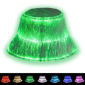 lumisonata LED Rave Bucket Hat Light up Fisherman Cap 7 Colors Glow in the Dark Party Hats USB Rechargeable EDM Festival Gear - color: White