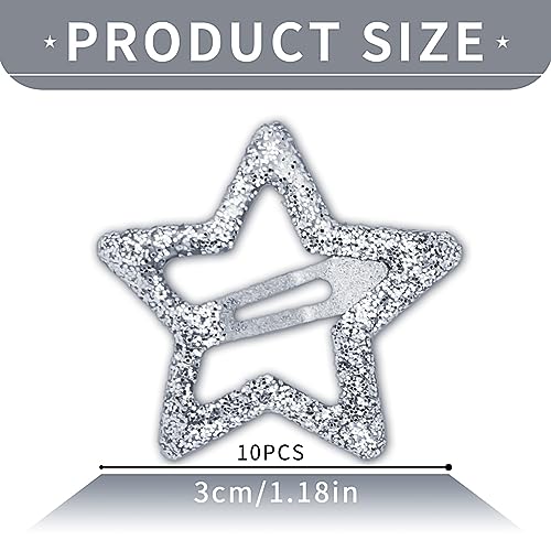 Hair Clip Set, 10Pcs Glitter Star Hair Accessories Y2K Hair Barrettes Non-slip Hollow for Kids Girls Women, Cute Small Hair Clips for Everyday Fashion and Party - color: Style8