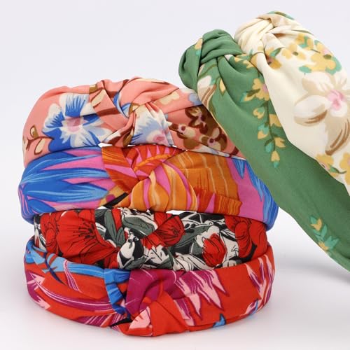 VELSCRUN Headbands for Women Girls 12 Pack Stylish Top Knotted Headbands Flower Headband For Women's Hair Non Slip Women Fashion Head Bands Wide Hairband Mom Sisters Hair Accessories - color: Headband 38