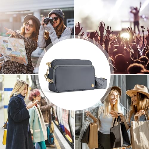 Joryin Anti Theft Crossbody Bag for Women, Slash-resistant RFID Blocking Travel Purses, Small Shoulder Bag Handbag, Nylon - color: Gray