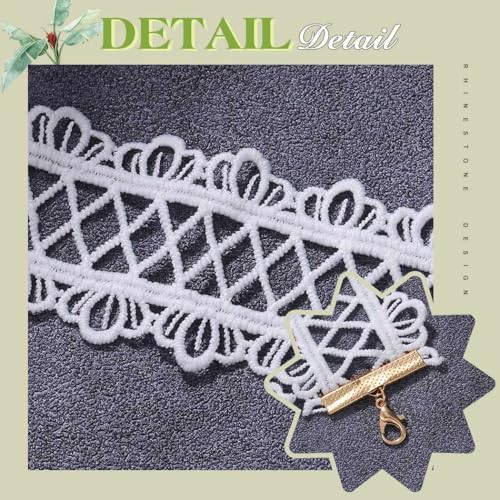 JAKAWIN Black Choker Necklace White Lace Chokers for Women - color: White