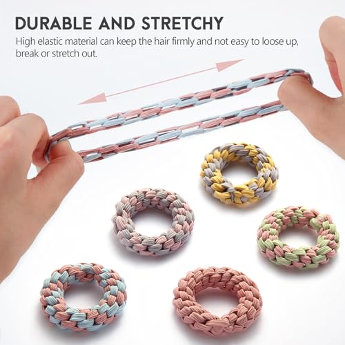 Youxuan Elastic Hair Ties for Women - No Damage, No Slip, No Pull Hair Bands - Comfortable Handmade Braided Polybands for Girls - 10-Pack Morandi Color Polyester Scrunchies - color: Morandi Color-BZ