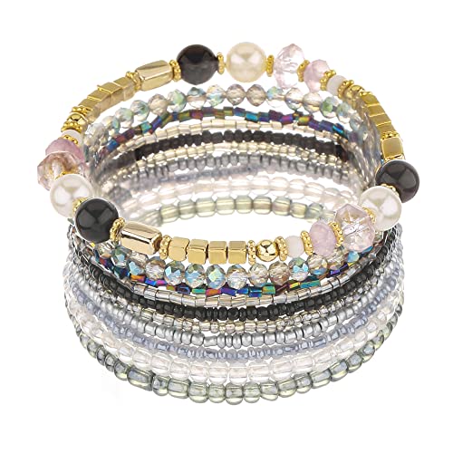 6 sets Bohemian Multilayer tassels bracelet Handmade Wrap Bracelets Bangle Jewelry Bracelets for Women - color: JA6-4