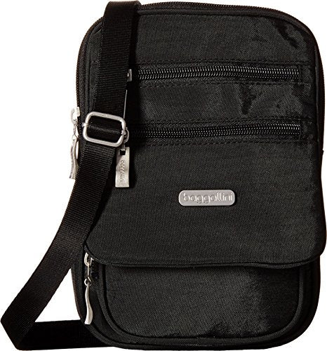 Baggallini Journey Crossbody Bags for Women 9x6 Small Lightweight Travel Handbag W/RFID - color: Black/Sand
