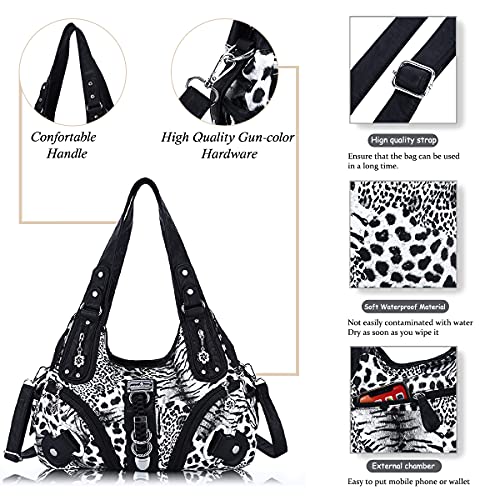 Angelkiss Hobo Purses and handbags for Women Satchel Handbag Women Purses Large Daily Shoulder Bags | Purses - color: Black-leopard