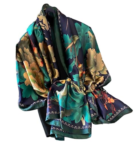 Acotavie Scarfs for Women Dressy Fashion Scarves Long Floral Pattern Scarf Lightweight Sunscreen Shawls - color: C025