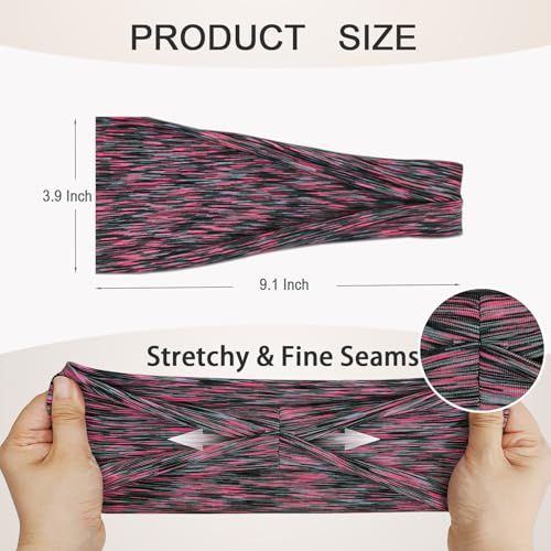 Sefiinh Headbands For Women Headband Elastic Soft Head Bands For Women's Hair Accessories Womens Fashion Yoga Fabric Hair Band Space Dye 6 Pcs - color: Space Dye