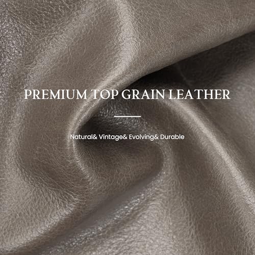 befen Vintage Genuine Leather Satchel Tote Bag for Women, Top Handle Handbags Leather Purse, Large Shoulder Crossbody Bags - color: Grey-taupe