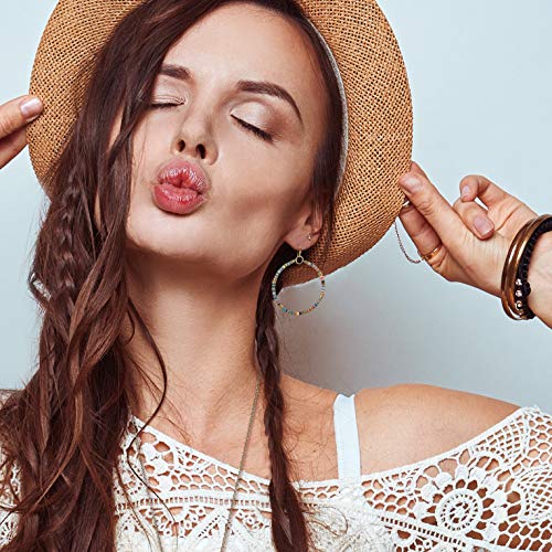 Bohemian Multi-Colored Sequin Hoop Gold Earrings - SPUNKYsoul Collection… - style: SMALL DISC HOOP