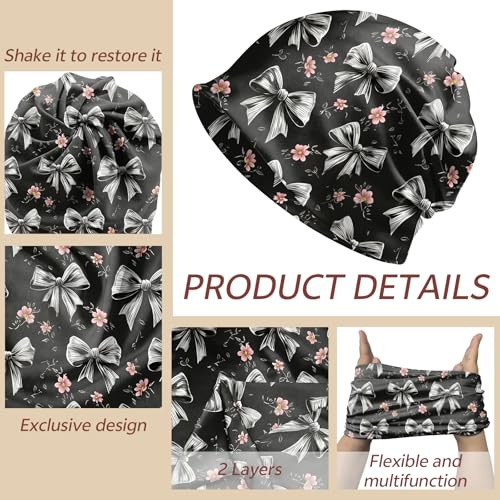 Chemo Caps Slouchy Beanie Hat Stretch Cancer Head Wraps Turban Sleep Headwear Scarf for Women Girls Men - color: I-10-grey Bowknot
