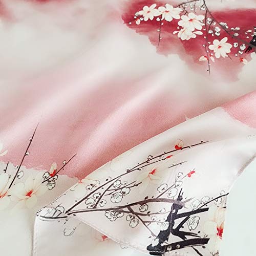 FONYVE 100% Mulberry Silk Scarfs for Women-Lightweight Square Satin Head Scarf-Small Silk Hair Scarf for Sleeping 21"x21" - color: 08 Gradient Red