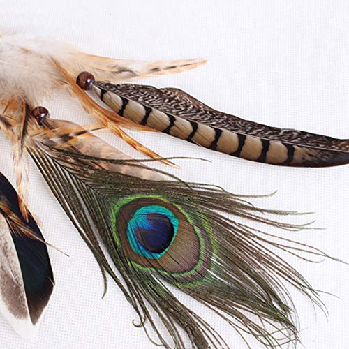 WLBON Halloween Boho Feather Headband Hippie Indian Hair Hoops Bands Tassel Bohemian Headpiece Hairband Women Christmas Wedding Holiday Festival Masquerade Cosplay Dress Up Birthday Party Accessories - color: Strips