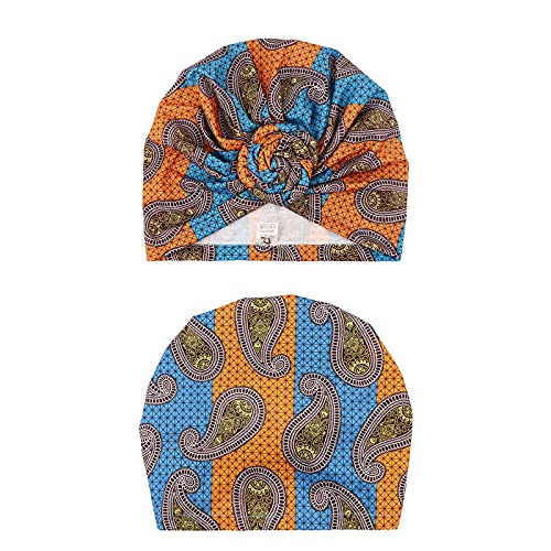 DRESHOW 5 Pack Knotted Headwraps for Women African Turban Pre-Knotted Beanie Headwraps Hair Covers - color: 5 Pack Knotted: Ornate Fantasy