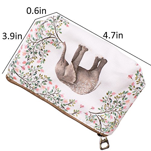 Women and Girls Cute Fashion Coin Purse Wallet Bag Change Pouch Key Holder - color: Forest Elephant