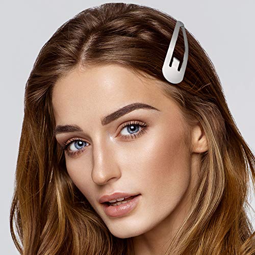 WILLBOND 30 Pieces 3.1 Inch Large Metal Snap Hair Clips Nonslip Barrettes Women Hair Accessories(Silver) - color: Silver, style: Minimalist