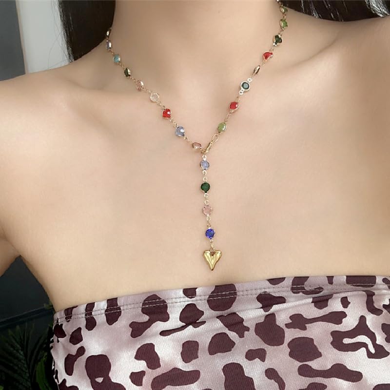 Long Gold Necklace for Women Jewelry fall fashion jewelry womens fashion - color: I-Ladies' fashionable heart-shaped pendant versatile necklace