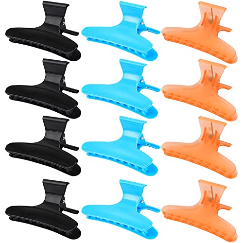 Ondder Hair Clips for Styling, Cutting, Coloring - Butterfly Claw Clamps and Sectioning Clips for Salon and Home Use - Hair Accessories for Women and Girls in Black, Blue, and Orange - color: Black & Blue & Orange
