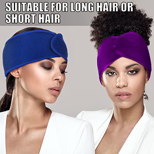 Haysandy 4 Pcs Mesh Hair Wrap for Women Pixie Hair Mesh Wrap Adjustable Pixie Cut Head Band for Sleeping Styling Makeup(Black, Wine Red, Royal Blue, Dark Purple) - color: Black, Wine Red, Royal Blue, Dark Purple