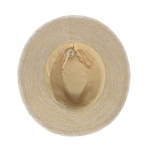 Wallaroo Hat Company Women's Victoria Fedora – UPF 50+ UV Protection, Wide Brim, Packable & Adjustable Sun Hat - color: Mixed Beige, size: Medium