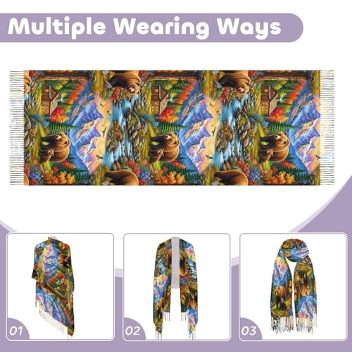Scarfs for Women Fall Winter Scarves Shawls and Wraps for Evening Dresses - color: Design1