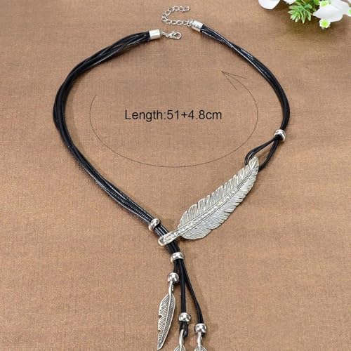 Boho Outfits for Women Boho Necklaces Country Concert Outfits Nashville Western Jewelry Choker Necklaces Long Leather Necklace Western Dress Jewelry Country Cowgirl Accessories Gifts - color: L6